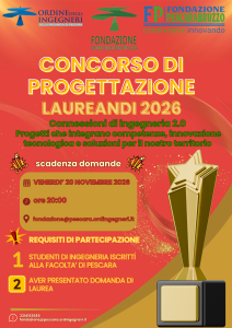 Concorso di progettazione 2026 – Laureandi iscritti alla facoltà di Ingegneria di Pescara