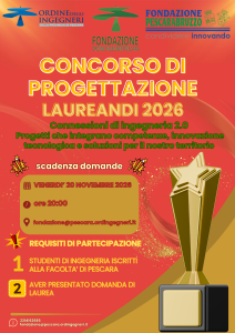 Concorso di progettazione 2026 – Laureandi iscritti alla facoltà di Ingegneria di Pescara